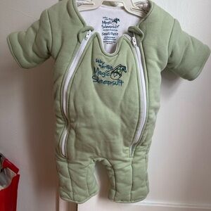 Baby Merlin's Magic Sleepsuit - Soft Green sleep wear